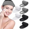 Sublaga Spa Headband Hair Wrap, Sweat Headband Head Wrap Hair Towel Wrap Non-slip Stretchable Washable Makeup Headband for Face Wash (Black+White+Gray)