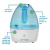 Pure Guardian H910BL Ultrasonic Cool Mist Humidifier, 14 Hrs. Run Time, 210 Sq. Ft. Coverage, Small Rooms, Quiet, Filter Free