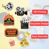Lnkdeya Movie Night Party Decorations - 60 Pcs Kit Now Showing Banner Hanging Foil Swirls Film Backdrop Movie Theater Themed for Birthday Party Family Party Boys Girls