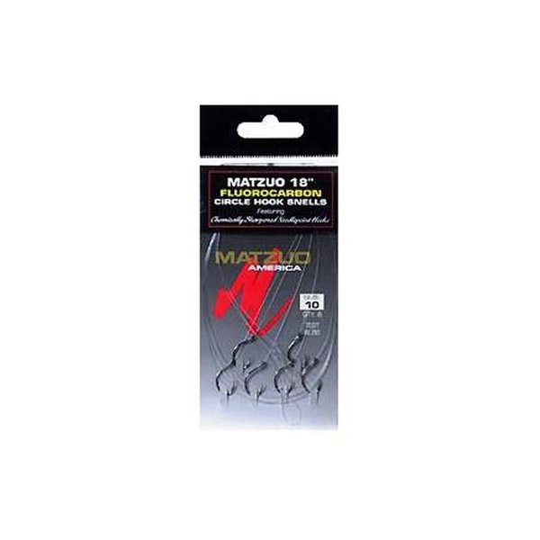 Matzuo 18'' Fluorocarbon Circle Hook Snells - Size 10 Pk. 6