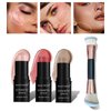 Contour Stick Makeup Set, 2024 New Face Stick Cream Blush, Bronzer Stick, Highlighter Stick for Face with Makeup Brush, Long Lasting & Natural Matte Contour Sticks for Beginner, 3 Colors #02, 04, 06