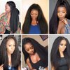 1B Yaki Straight Bundles Human Hair Color 1B Kinky Straight Bundles 8a Grade Double Weft Brazilian Remy Hair Weave Extensions Soft and Silky for Black Women (18 20 22 inch 3 Bundles)