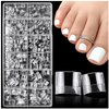 LoveOurHome 600pc French Tip Fake Toenails Short Gel x Nail Tips Clear Press on Nails Short Square Soft Gel Toe Nail Tips Half Cover False Nail Gel X Tip for Acrylic Nails Extension Press on Toenail