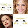 AUOCATTAIL 12 Sheets Halloween Metallic Glitter Face Temporary Tattoo Stickers and Freckle Stickers, Butterfly Star Temporary Waterproof Tattoo Stickers for Women's Parties, Festivals, Cosplay
