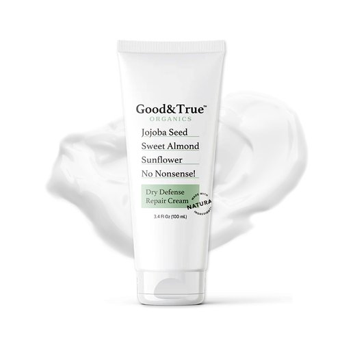 Good & True Organics - Dry Skin Repair Cream with Jojoba, Sweet Almond & Sunflower - Restores Moisture, Smooths & Defends Against Dryness - Quick Absorption, Non-Greasy, All Skin Types