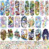Leesgel 66 Sheets Full & Half Arm Temporary Tattoos Sleeves for Kids, Mixed Size Fake Tattoo Stickers with Dinosaur/Cars/Mermaid, Hawaiian Party Faovrs Supplies