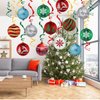 48 Pieces Christams Party Hanging Swirl Set Decorations Xmas Hanging Ornament for Home Birthday Xmas Party Supplies