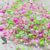 100g Mix Resin Rhinestones Flatback Half Round Pearls Mixed Size 3mm-10mm AB Color Half Pearls Resin Rhinestones for DIY Craft Nail Art Shoes Clothes Phone Case (Pink/Green Series)