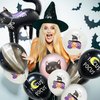 HOUSE OF PARTY Halloween 30Inch Cat Foil Balloons-50PCS Black Pink White Witch Cat Latex Balloons for Halloween Party Decorations, Halloween Party Balloons for Birthdays School Classroom Games