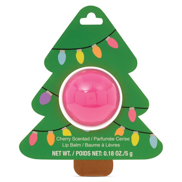 iscream Christmas Joy Rosy Tree Ornament Shaped Cherry Scented Lip Balm