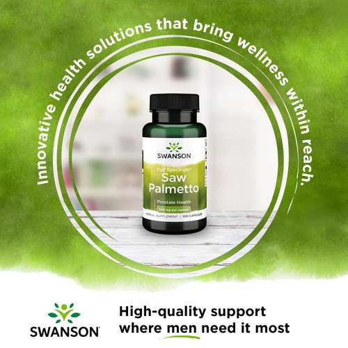 Swanson Saw Palmetto - Herbal Supplement Promoting Male Prostate Health Support - Natural Hair Supplement & Urinary Health Support - 540 mg 100 Capsules