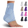 Sleeve Stars Ankle Brace for Sprained Ankle, Plantar Fasciitis Relief Ankle Support for Women, Ankle Compression Sleeve w/ Strap (Single/Light Blue)