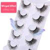 5 Pairs Cat Eye False Eyelashes, UHOMENY Angel Wings Cat Eye Lashes Natural Look Fox Eyelashes Adhesives Makeup Eye Angel Lashes Extension Fairy Sexy Eyelash (Black)