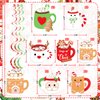 Christmas Gingerbread Mug Cocoa Bar Hanging Swirls Decor, 20Pcs Snowman Elk Santa Coffee Mug Hot Cocoa Bar Ceiling Hanging Streamers Decorations for Christmas Bday Baby Shower New Year Party Supplies