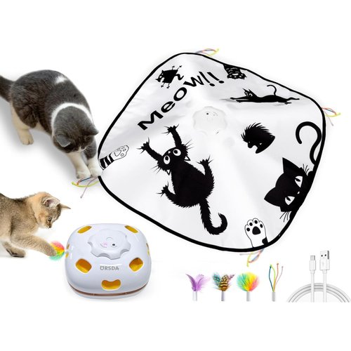 ORSDA Cat Toys, 4 in 1 Interative Cat Toy for Indoor Cats with 8 Holes Mice Whack-A-Mole, Hide an...