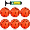 Shindel 6PCS Mini Basketballs, Inflatable Basketball Rubber Basketballs with Pump for Over Door Mini Hoop for Kids Adults Indoor Outdoor Play, Birthday Goodie Bag Stuffers, Party Favors
