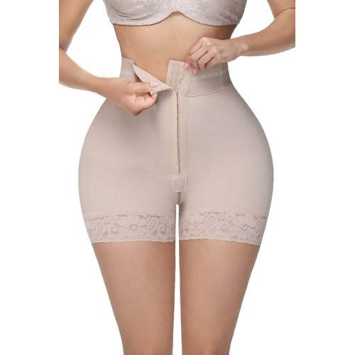 SHAPSHE Women's Waist Trainer Shorts Tummy Control Shapewear Slimmer High Waist Butt Lifting Shorts Fajas BBL Stage 2 Fajas Colombianas Shapewear for Women Post Surgery Compression Garment Beige M