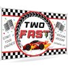 Avezano Two Fast Birthday Banner Red Race Car 2nd Birthday Party Decorations Background Two Fast Birthday Backdrop for Boys Children Second Birthday 70.8 x 43.3 Inch