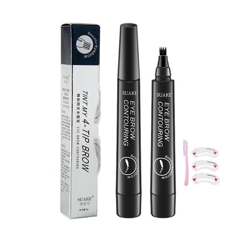 Eyebrow Pencil Aturmc Micro Fork Tip Brow Pen 3D Waterproof Eyebrow Pen Waterproof Makeup Long-Lasting Natural Fine 4 Point Tip Brow Pencil With Different Eyebrows