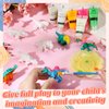 Affrolling Dinosaur Painting Set for Kids Arts DIY Paint Kits with Glow in The Dark Paint, Brush and Palette for Toddlers Boys Birthday Gifts Dino Art Crafts Projects, 8 Styles