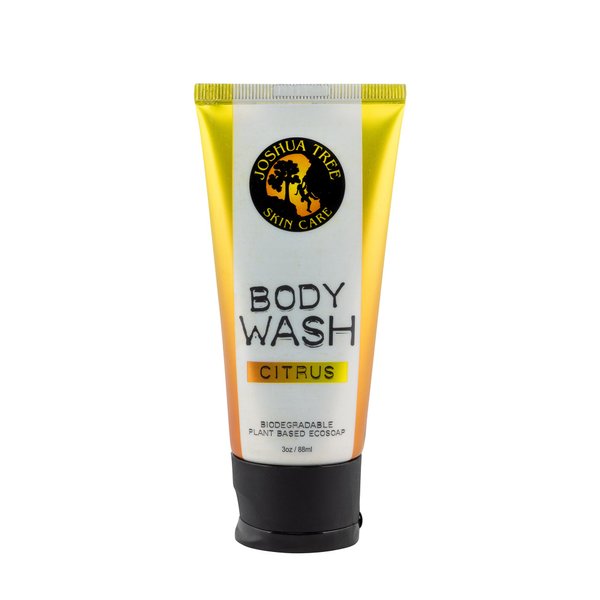 JOSHUA TREE 3 oz. Body Wash, Shampoo - Biodegradable Plant Based Eco Soap with Organic Ingredients (Citrus)