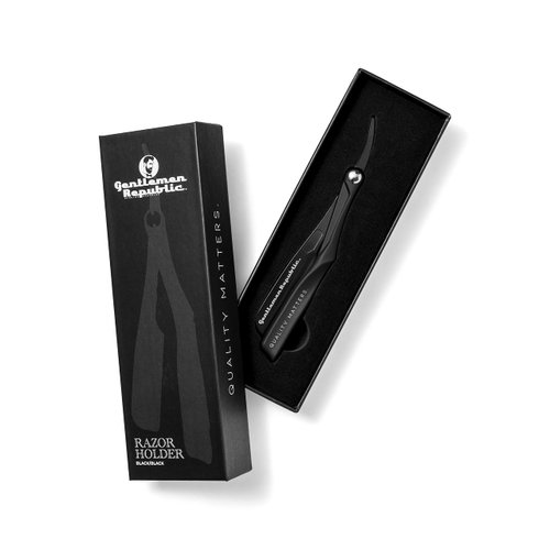 Gentlemen Republic Straight Edge Razor Safety Black for Barber or Daily At-Home Use