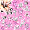 48PCS Y2K Nail Charms and Gems 3D Silver Star Butterfly Planet Cross Nail Charms for Acrylic Nails Design Kawaii Nail Jewels for Nail Art…