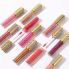 AMORIX 24 Pack Gold Crystal Lip Gloss Tubes with Wand 5ml Empty Lip Gloss Containers Lipgloss Bottles with Stoppers 2pcs Syringes + Free Labels for DIY Lip Gloss Balm