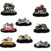 Motorcycle Motorbike Happy Birthday Honeycomb Centerpieces Extreme Soprts Racing Motocross Dirt Bike Theme Decor for Motorcycle Rider Man Boys Teen 1st Birthday Party Baby Shower Supplies Decorations