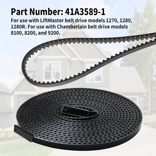 Vsttar 41A3589-1 Garage Door Drive Belt Assembly Length 255 inches, Fit for Liftmaster Chamberlain 8 ft high Garage Door Opener with 11 ft Rail, for Models 1270, 1280, 1280R, 8100, 8200 & 9200