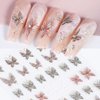 5D Butterfly Nail Art Stickers Decals Self-Adhesive Nail Decoration Accessories Pegatinas Uñas Nail Supplies for Woman Girls DIY Nail Art Design
