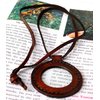 Nautical Vintage Leather Strap Necklace Magnifying Glass Magnifier Pendant
