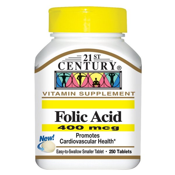 21st Century Folic Acid 400 mcg Tablets, 250-Count (Pack of 2)