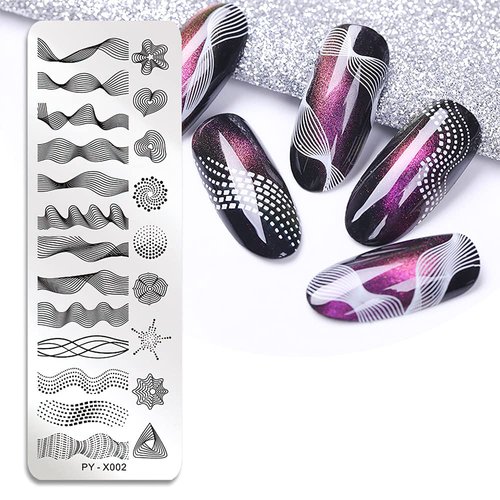 Stamping Plates Nail Art Set Flower Minimalist Geometric Lines Leaves Pattern Theme Image DIY Nail Art Stamp Plate Stamper Kit 6Pcs