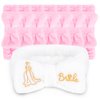 BAHABY Bachelorette Party Favors 8 Pcs Spa Headband for Washing Face Bridesmaid Bride Headband Bridal Shower Bachelorette Party Accessories (1PCS White & 7PCS Pink)