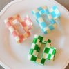 4 Pack Checkered Hair Claw Clips, BetterJonny Square Medium Checker Barrettes Cute Hair Claw Hair Clips Hair Accessories for Thick Thin Hair for Women Girls