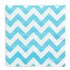 Amscan Disposable, Chevron Beverage Napkins, Caribbean Party Supplies, 5" x 5", Blue/White