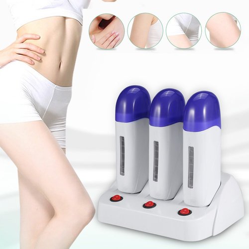3Types Roll-On Wax Heater, Portable Wax Warmer, Hair Removal Machine, Electric Depilatory Roll On Wax Heater Home Waxing Machine for Travel & At-home Waxing & SPA(03)