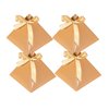 Restaurantware Pastry Tek 3 x 3 x3 Inch Pyramid Favor Boxes 100 Pyramid Triangle Gift Boxes - Satin Ribbon Disposable Brown Paper Triangle Candy Boxes For Weddings Or Parties