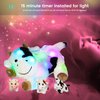 Hopearl LED Plush Cow Lighting Up Stuffed Mommy Cow with 3 Baby Dairy Cows in her Tummy Floppy Stuffed Animal Playset Night Lights Glow in The Dark for Mom Toddlers, 15''
