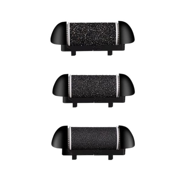 CIVYPRO Extra Coarse 3 Refill Rollers for Electric Feet Callus Remover, Replacement Heads Foot Care Pedicure Tools Pack- 1 Coarse, Regular Gentle, Black