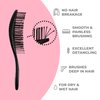 Ninabella Organic Detangling Hair Brush for Women, Men & Children - Does not Pull on Hair - Hair Straightening Brushes for Straight, Curly & Wet Hair - Unique Wave Hairbrush Black