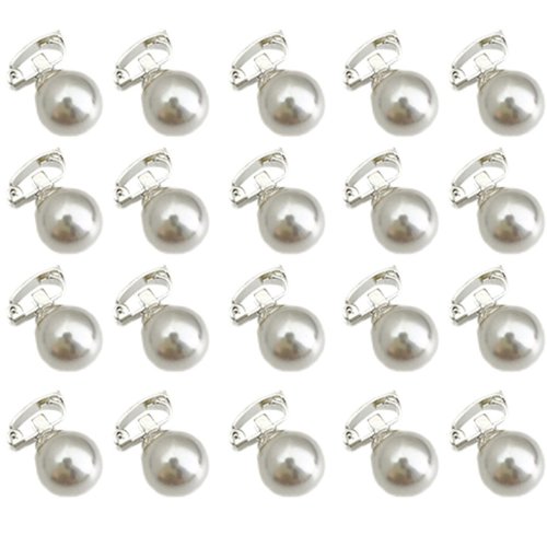 GLKTOPO 20 Pieces Mini Pearl Hair Clips Tiny Pearl Hair Barrettes Cute Hair Pins Hair Decorations Bangs Clips for Girls Women Bridal Wedding Party Banquet Hair Accessories, White