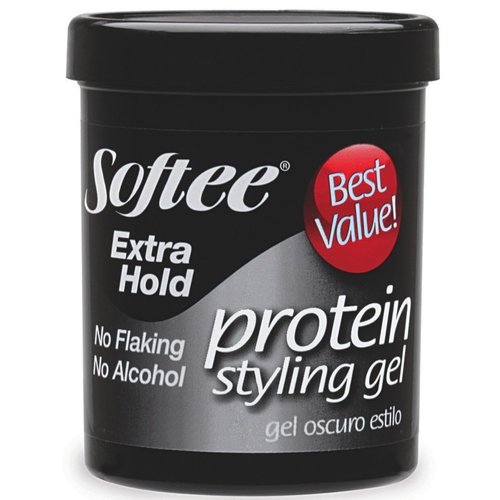 Softee Protein Styling Gel - Extra Hold, Alcohol-Free Black 15 oz.