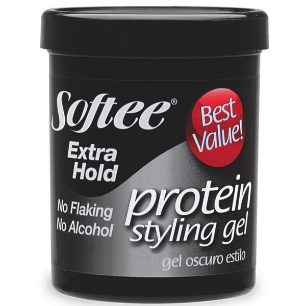 Softee Protein Styling Gel - Extra Hold, Alcohol-Free Black 15 oz.