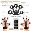 Grip Strength Trainer Kit with Hand Gripper Strengthener, Finger Exerciser, Forearm Workout Ring, Double-Sided Finger Stretcher(Gripster) and Stress Relief Ball (black grey)