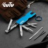 OUTU Keychain Nail Clipper Multitool, 8 in 1 EDC Utility Tool with Nail Clipper, Scissors, Tweezers, Gifts for Him Men Husband Dad Boyfriend (Blue)