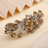 Aimimier Luxury Crystal Inlaid Floral Hair Clasp Dainty Rhinestone Hair Pins Barrettes Bridal Headpieces Wedding Hair Accessories for Women(Champagne)