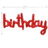 Happy Birthday Balloons Banner 16 Inch Hanging Birthday Balloons 3D Silver Foil Cursive Script Letter Balloons for Kids and Adults Birthday Party Decorations Supplies (Red)