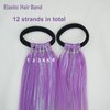 CliCling 4 Colors Braiding Ponytail Hair Extensions Mix Hair Tinsel,Colorful Braided Ponytail Extension with Hair Tie